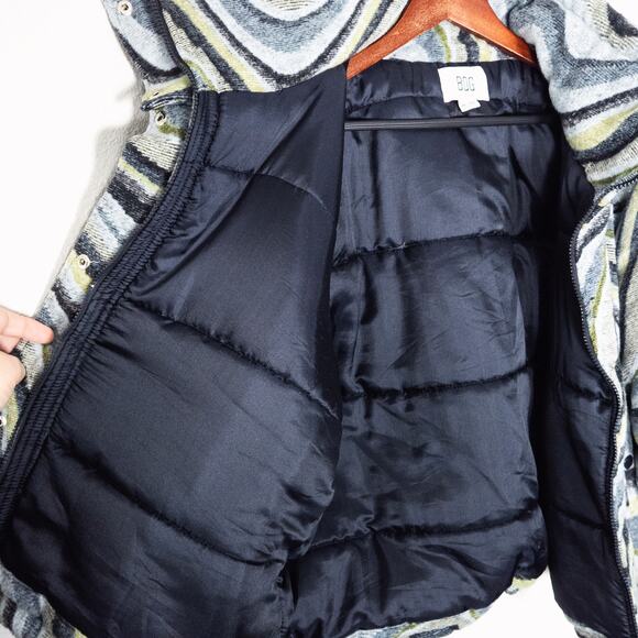 BDG Women’s Isla Wool Puffer Jacket Swirl Print Dopamine Snow Bunny Size 2XL - Picture 4 of 10